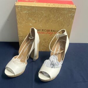 American Rag Women's Cream Peep Toe Heels